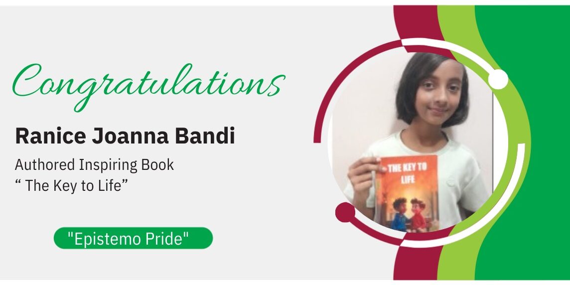Award announcement and congratulatory banner for student author Ranice Joanna Bandi.